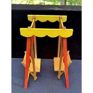 Rare Vintage Strombecker Doll House Furniture Wooden Glider Swing